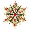 New Rhinestone Christmas Snowflake Brooch Unisex Fashion Pin Winter Festivel Jewelry Vintage Accessories Good Gift