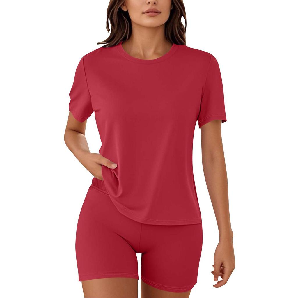 Женские пижамы из 2 предметов для женщин футболка шорты наряды одежда для сна