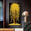 Scandinavian Art, Golden Wood, Rich Money, Canvas, Painting, Wall Art Posters, Prints, Wall Panels for the Living Room, House,