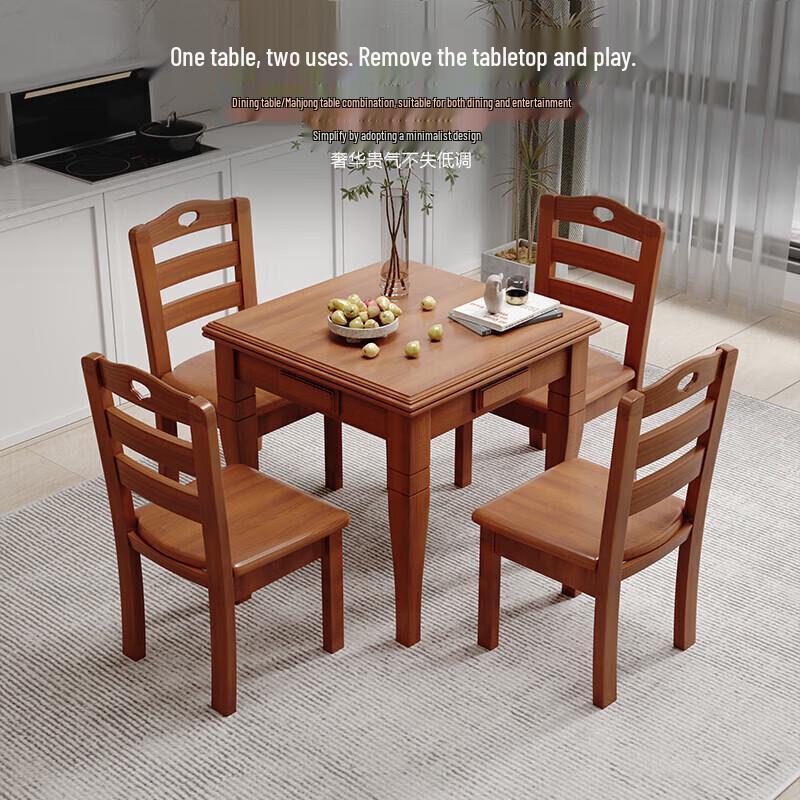 DEMANKE Solid Wood Folding Game and Dining Table