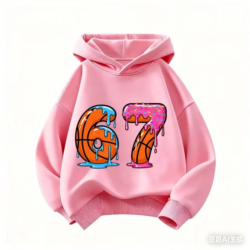 Худи с принтом Cartoon Girls Boy 67 Шесть Семь Одежда Rouba a BrainRot Brainrot Толстовка Детская Модная Одежда