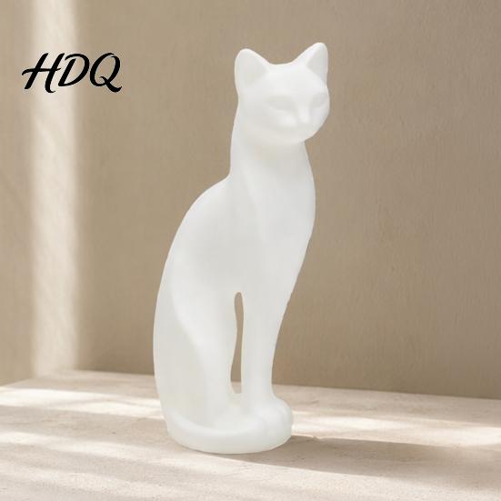 Прочное украшение для кошек 3D-печатная скульптура котенка Минималистичное украшение Матовый геометрический дизайн