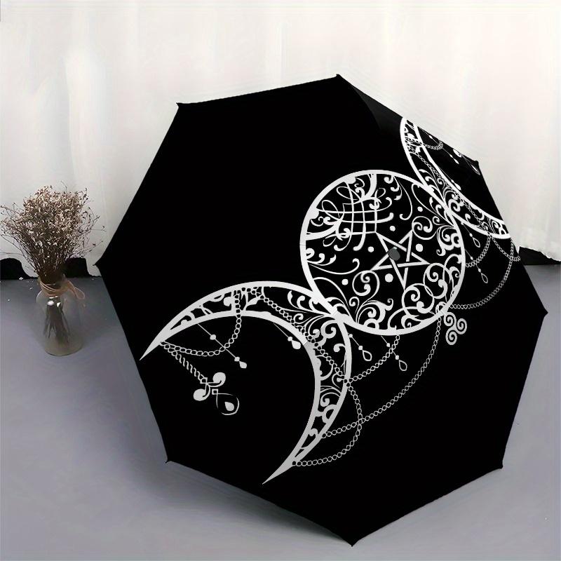 Triple Moon Goddess Symbol Sticker Decal for Car LaptopUmbrella, Portable 3-Fold Compact Umbrella for Men & Women Gift