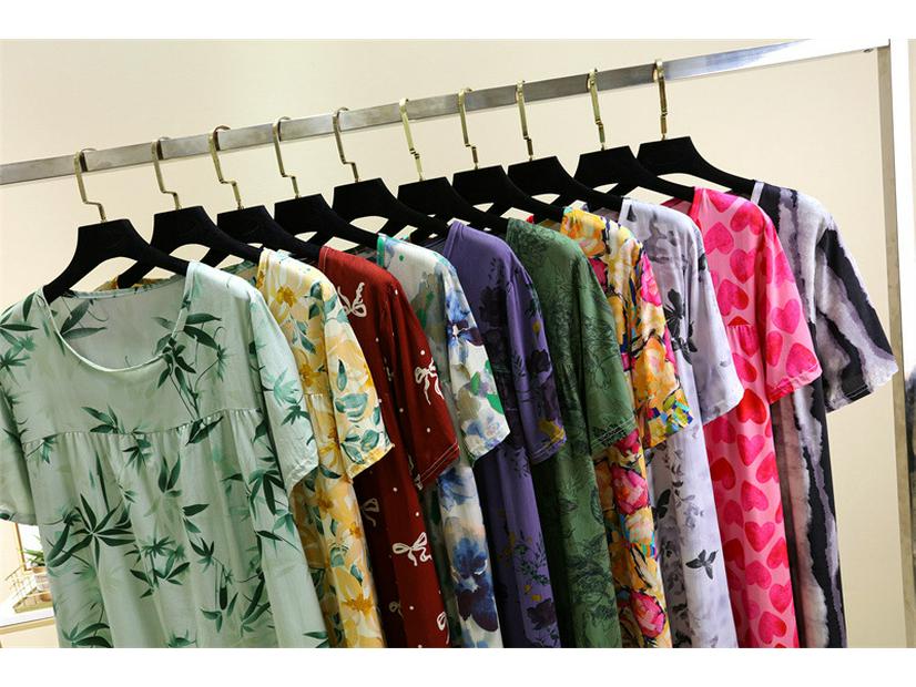 2025 Женское летнее платье с цветочным принтом из хлопка и шелка - Приталенный французский стиль с плиссированным вискозным подкладом и короткими рукавами