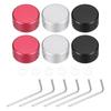 Uxcell 6 Pieces Footswitch Toppers Guitar Pedal Button Caps Metal Footswitch Top Covers for Inch Guitar Effect Pedal Silver 3/8 Buttons, Black, Red,