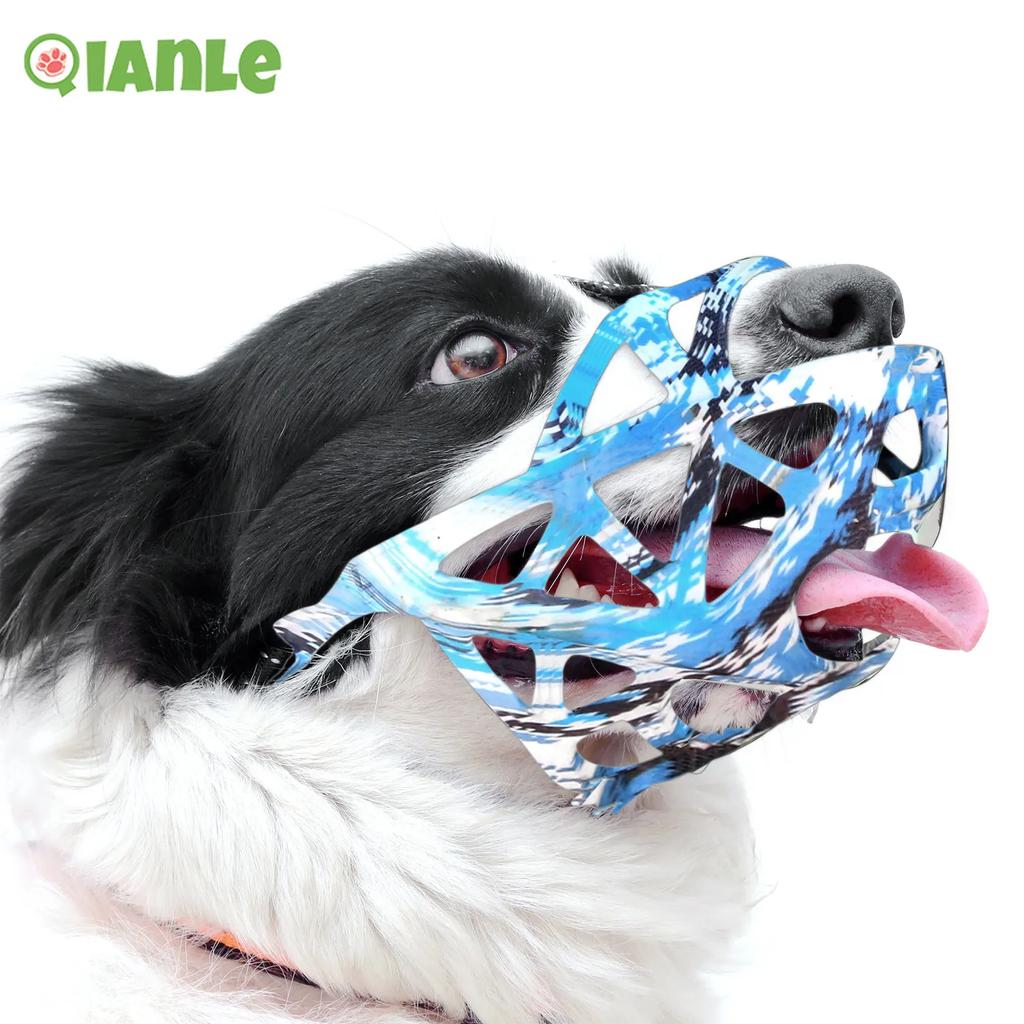 Adjustable Dog Muzzle Mask Breathable Mouth Basket Silicone Muzzles Anti Bite Barking Mesh Halter Pet Safe Training Accessories