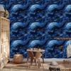 Ink Wallpaper Navy Blue, Black and Azure 50x1000