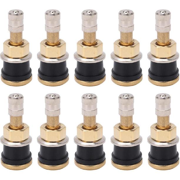 Acouto valve stem, Brass Valve Stem,10 Pcs Brass Valve Stem TR501 High Strength Tubeless Truck Valve Stem for 0.625in Valve Holes