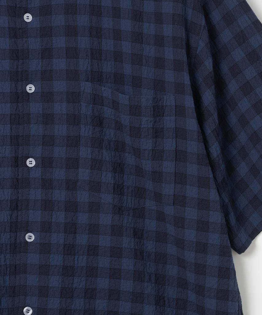 MILLO ARCHIVE Wade Pattern Half Shirt [Blue]
