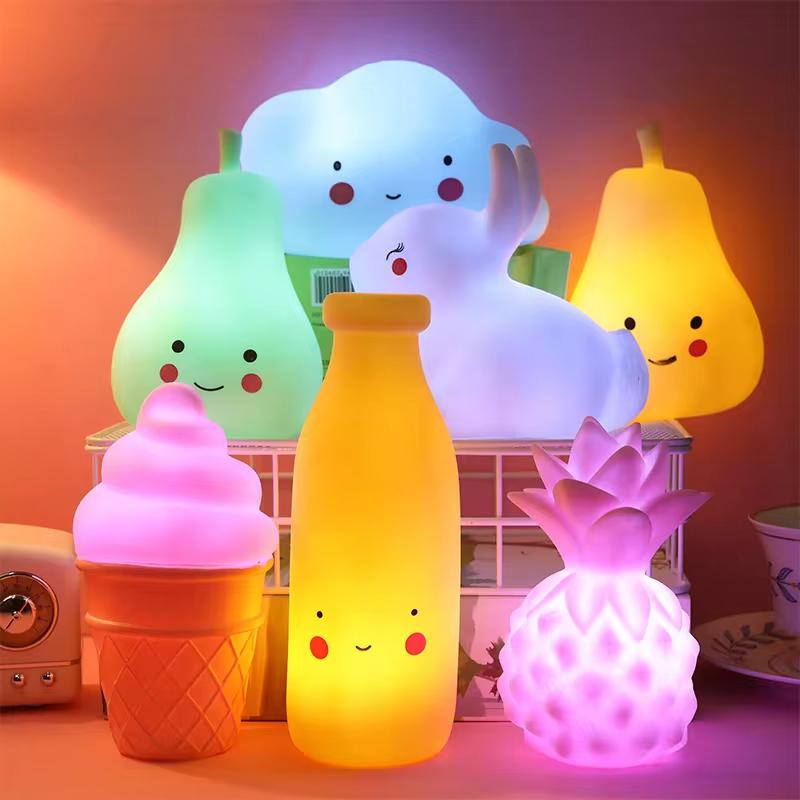 Led Night Light Cute Gift Table Lamp White Creative Desk Minimalist Battery Switch For Home Decoration Lamps Restaurant