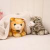And Gray Adorable Yellow Plush Cat Doll With Realistic Patterns For Kids And Collectors