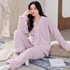 Pajamas Women'S Winter Coral Fleece Thickened Fleece Warm Autumn And Winter Flannel Winter Large Size Loungewear