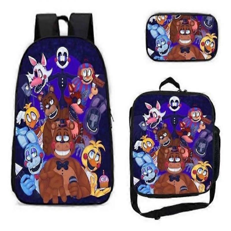 Simple large-capacity children's backpack for primary and secondary school students cartoon satchel and pencil case three-piece set 24 -NMAOV
