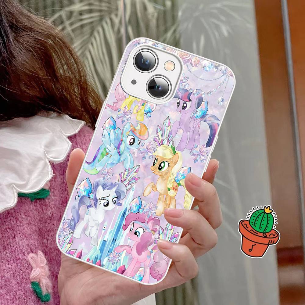 Милый M-Мой Мультяшный P-Пони L-Маленькое Закаленное Стекло Для Iphone 14 13 12 11 Pro Mini XS MAX 14Plus X XS XR Чехол