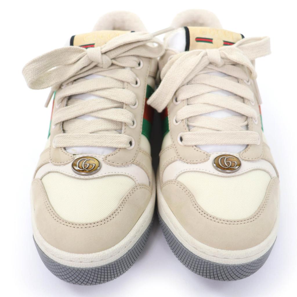 Great GUCCI Low cut sneakers Web stripe GG Marmont vintage logo beige Women 35.5 Used