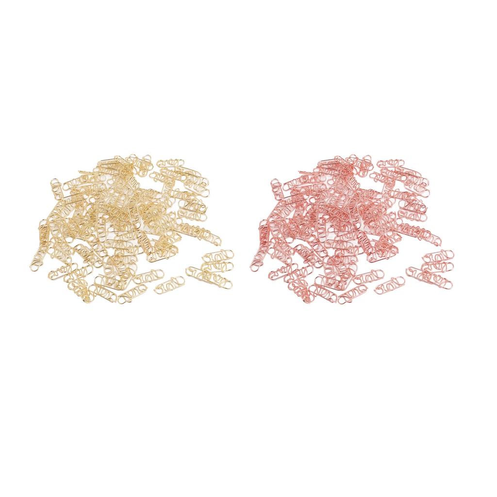 100pcs Paper Clips Multipurpose Innovative Cute Letter Design Stainless Steel Small Paper Clips for