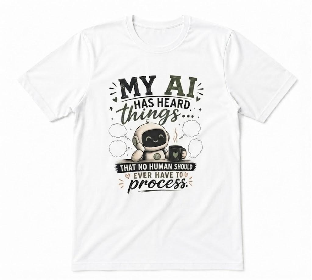 My AI Has Heard Things Ai Lover Graphic Gift Unisex White T-shirt