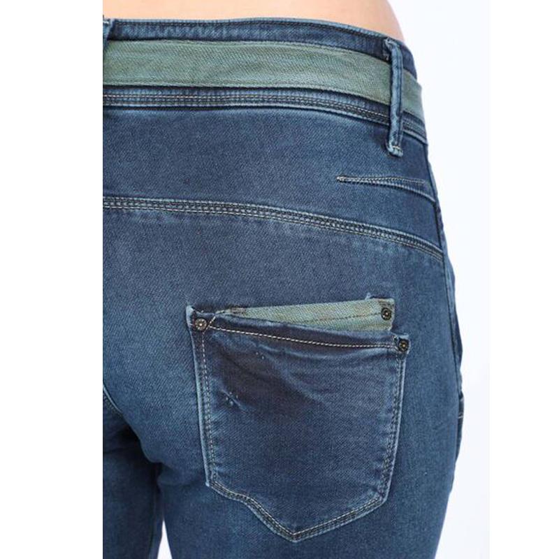 Женские Джинсы Без Бретелек Темно-Синие