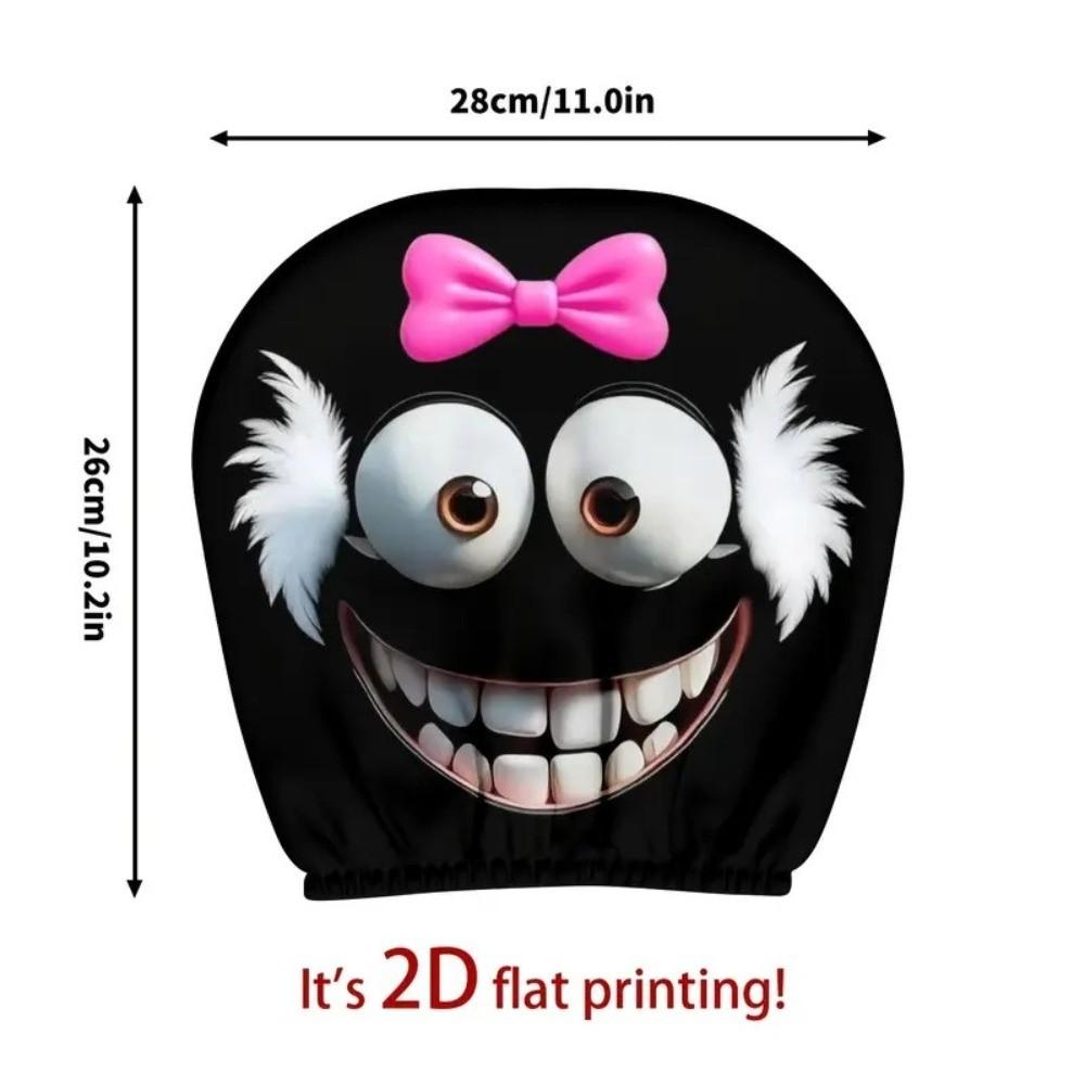 2PCS Funny Car Headrest Covers Cartoon Auto Interior Decoration Cover Halloween