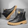 Горячие стильные мужские ботильоны из натуральной кожи повседневные мотоциклетные ботинки мужские уличные роскошные базовые ботинки с высоким верхом мужские туфли для подъема