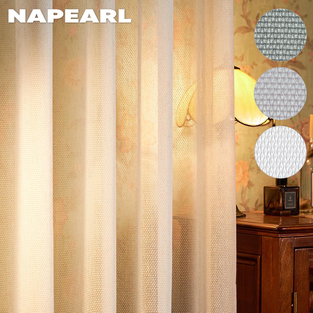1PC NAPEARL Diamond Lattice Hollow Out Tulle Curtain Modern Elegant Living Room Sheer Curtain For Home Decor