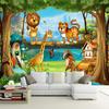 Красивые мультяшные 3d настенные фрески лесной животный мир фотообои для детской комнаты фрески