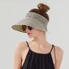 Anti-UV Stripe Empty Top Hat Foldable Sun Protection Cap Simple Sunscreen Hat  Outdoor