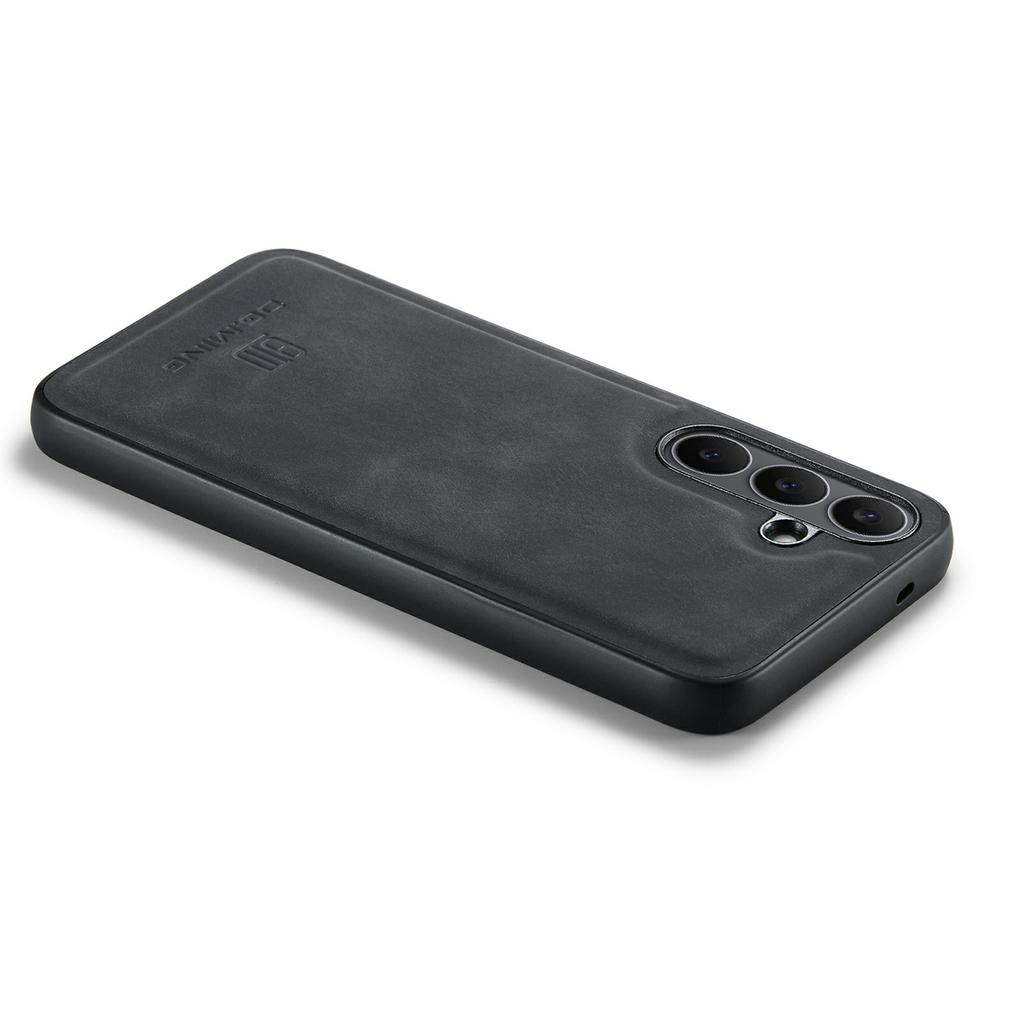 DG.MING Чехол для Samsung Galaxy S25 FE, гибридный чехол-оболочка для телефона из ПК+ТПУ, покрытый ПУ-кожей