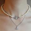 Empress Cixi's Diamond & Pearl Saturn Necklace: Elegant High-End Clavicle Chain