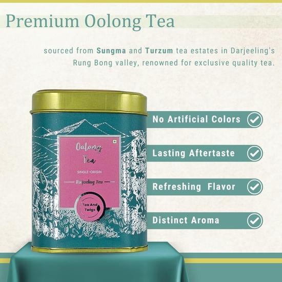 Чай и ветки | Листья чая Дарджилинг Улун - 50 грамм | Второй сбор, цельный лист | Без глютена | Натурально выращенный в высокогорье - Легкий и цветочный