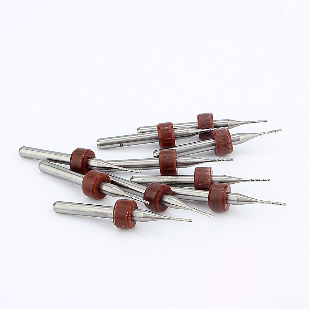 10 Carbide Drill Bits 0.8mm Tungsten Steel Blade CNC PCB Engraving Bit Tool
