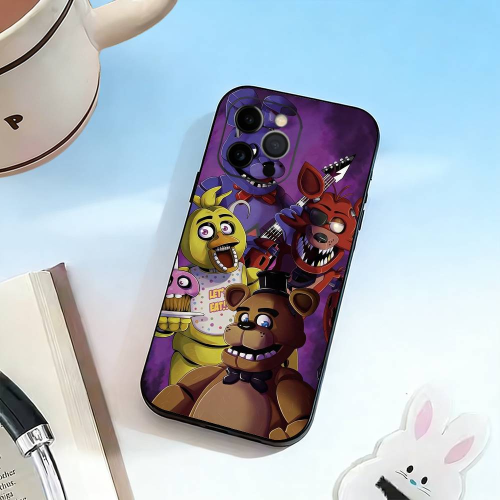 D-FNAF-T-Five-Nights-at-Freddy's Чехол для телефона iPhone 17, 16,15,14,13,12,11 Plus,Pro Max, Другие Мягкий Черный Чехол