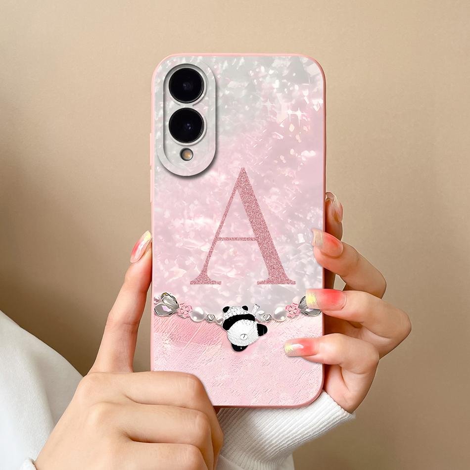 For Samsung Galaxy S25 Edge Case Cute Panda Letters Funda For Samsung S 25 Edge Full Protection Bumper Shockproof Back Cover