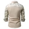 2025 Новая мужская повседневная рубашка в стиле кэжуал для активного отдыха, модная, с воротником-лацканом, камуфляжная, высококачественная, с длинным рукавом