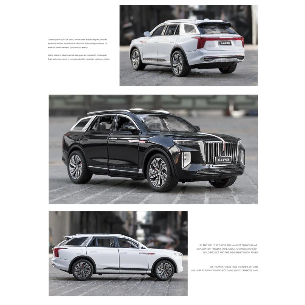 1/24 Hong Qi E-HS9 Полностью Электрический Большой Внедорожник Классическая Модель Автомобиля из Сплава Литье под Давлением Игрушка со Звуком и Светом Украшение для Транспортных Средств Игрушка для Мальчика