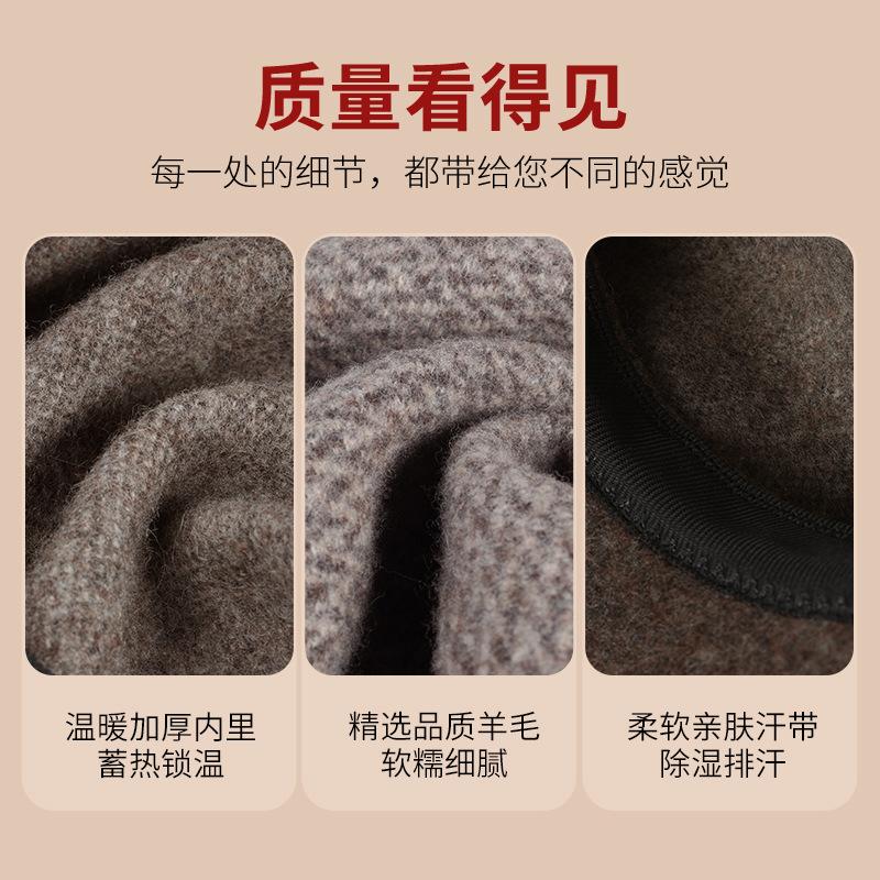 Vintage Checked Octagonal Hat Children Autumn and Winter 100% Wool Knitted Newsboy Hat Warm Beret Tide