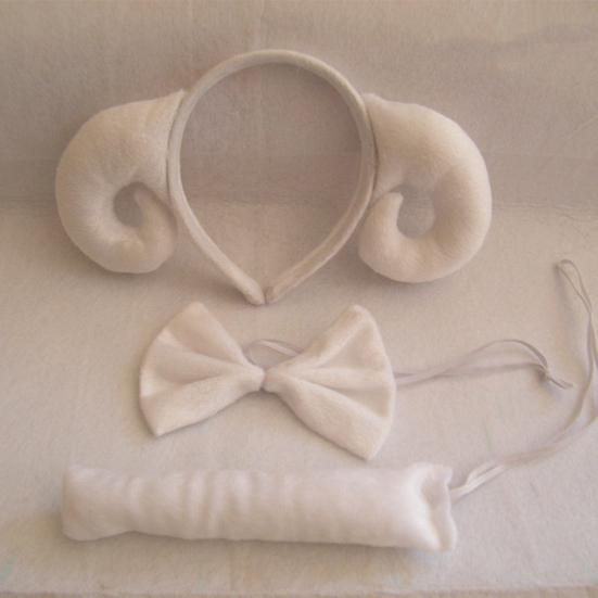 Костюм животного с ушками, повязкой на голову, хвостом, галстуком-бабочкой, набор для малышей и детей, регулируемый плюшевый костюм животного для Хэллоуина, косплей-представление