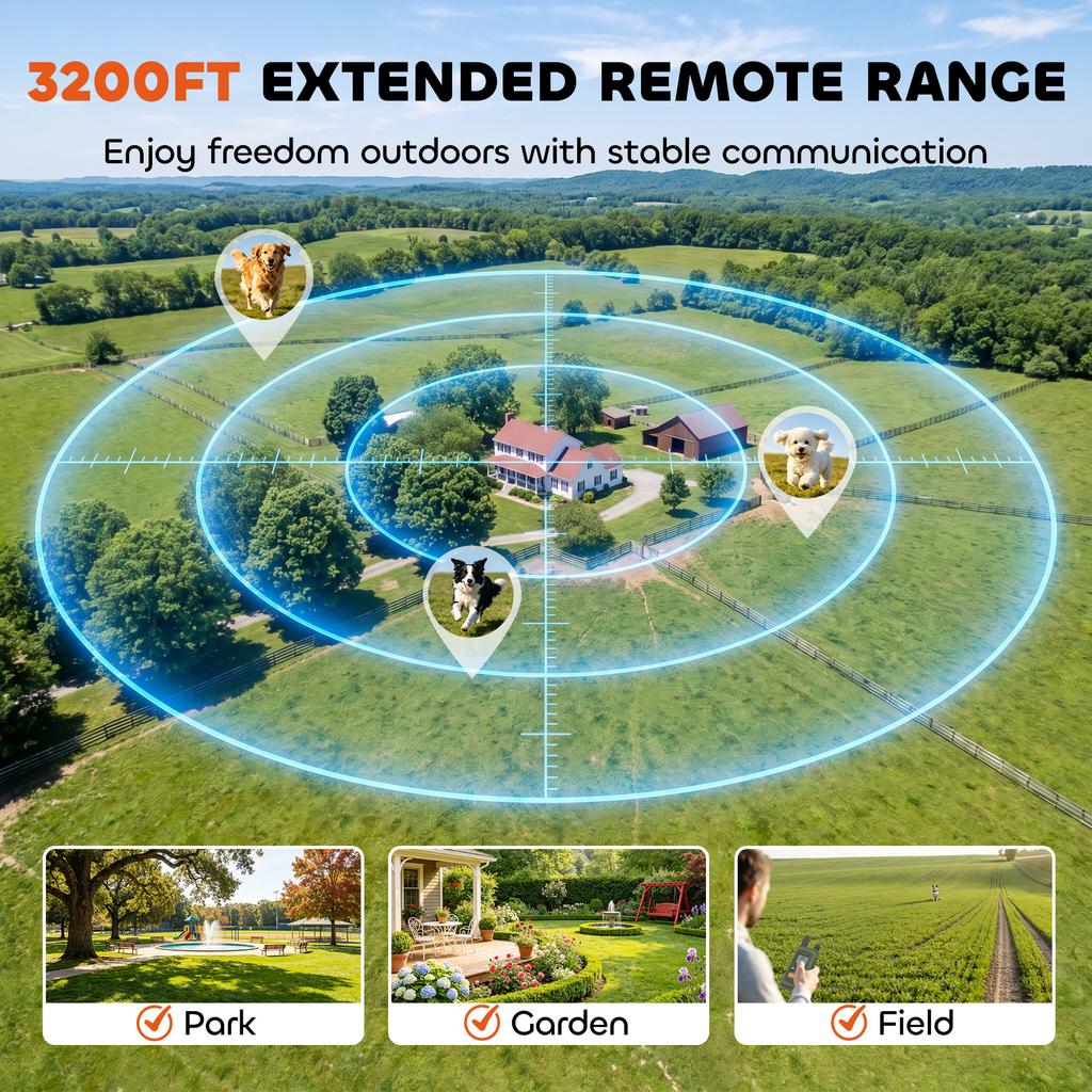 Anti Bark Collars for Dogs 3 Modes Dog Training Collar 3200FT Remote