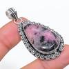 Rhodonite Gemstone Handmade 925 Steling Silver Jewelry Pendant 2.01" SU-9641