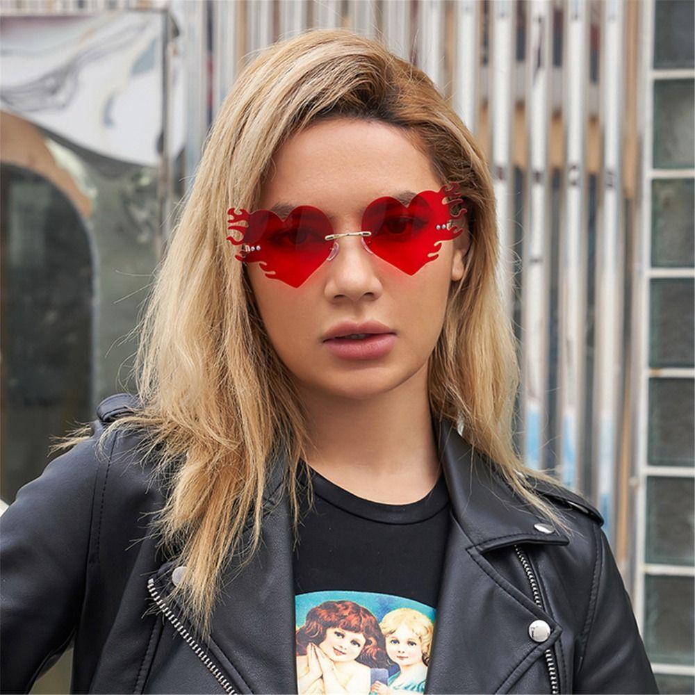 Costume Accessories Fire Heart Shaped Sunglasses Party Favor Eyewear for Women & Men