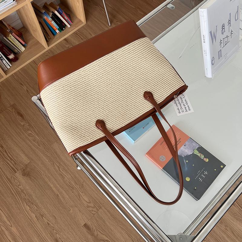 Летние товары Новая Ниша Ретро Текстура Подмышечная Сумка Соломенная Плетеная Сумка Большая Вместимость Простые Игрушки