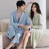 Couple Nightgown Women'S Spring And Autumn Cotton Long-Sleeved Thin Men'S Bathrobe Large Size Medium And Long Pajamas
