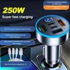 250W Car Charger 5 In 1 Fast Charging Adapter 3USB +2PD QC3.0  Car Phone Charger with Voltage Monitor for Smartphones