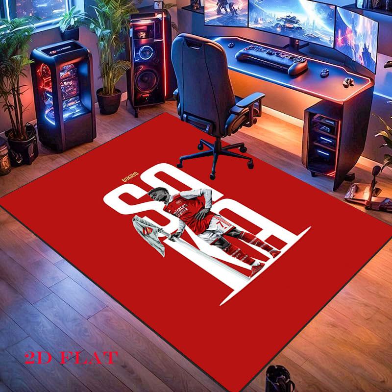 Bukayo Saka Fire Poster Carpet Rug for Living Room Bedroom Home Sofa Decoration,Kids play Nonslip Floor Mat