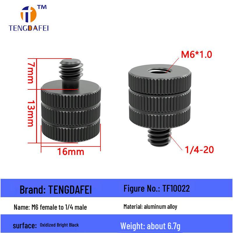 Reversible 1/4" Male To 3/8" Female Adapter for Camera Tripod Ball Head with M4-M8 Conversion Screws
