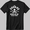 Потертая футболка с коротким рукавом The Goonies Never Белая-Черная для мужчин/женщин K1038