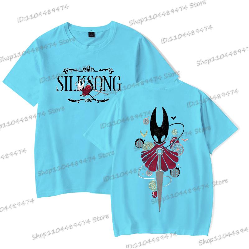 Hollow Knight Silksong Смешные Игровые Футболки Мужские Женские С Круглым Вырезом С Коротким Рукавом Y2K Топы Мультяшный Стиль Hollow Knight Унисекс Футболка