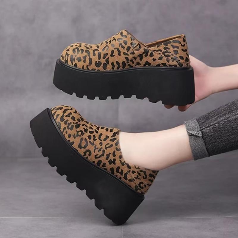 Модные женские туфли на платформе с леопардовым принтом, замшевые туфли на плоской подошве, повседневные кроссовки для женщин 2025 года, классическая спортивная обувь, новинка осени, Mujer Zapatos
