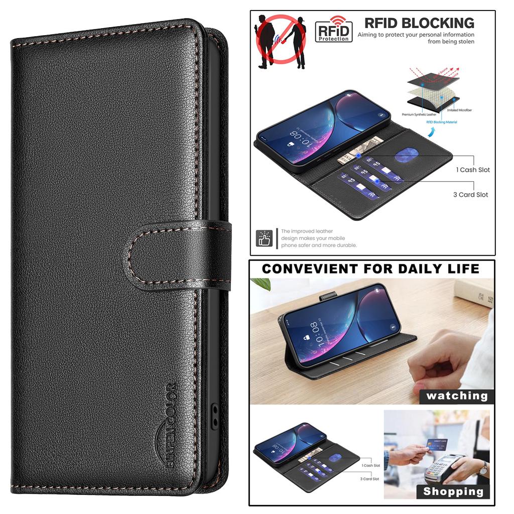 BINFEN COLOR BF32 For Samsung Galaxy A16 5G/A16 4G Leather Case Wallet RFID Blocking Phone Cover