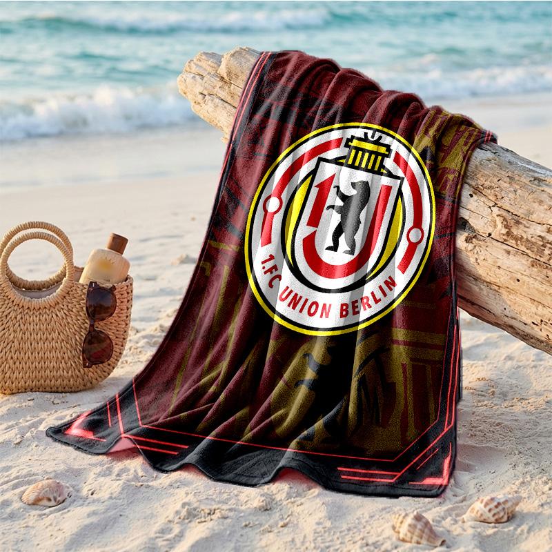 Union Berlin FC Print Microfiber Beach Towel Quick Dry Absorbent Large Towel For Beach Swimming Travel